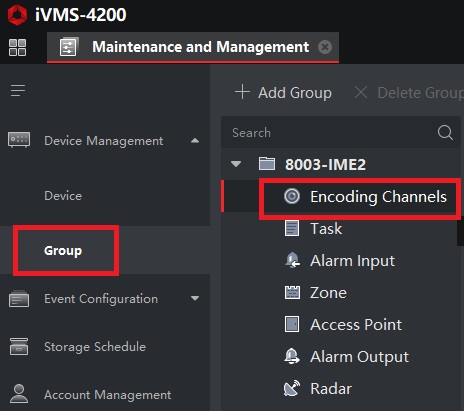 به‌روزرسانی نام دوربین‌ها در ivms 4200- گام دوم